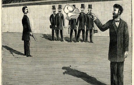 6. Ofensas_y_desafíos,_1890___Duelo_a_pistola_._(4152108645)